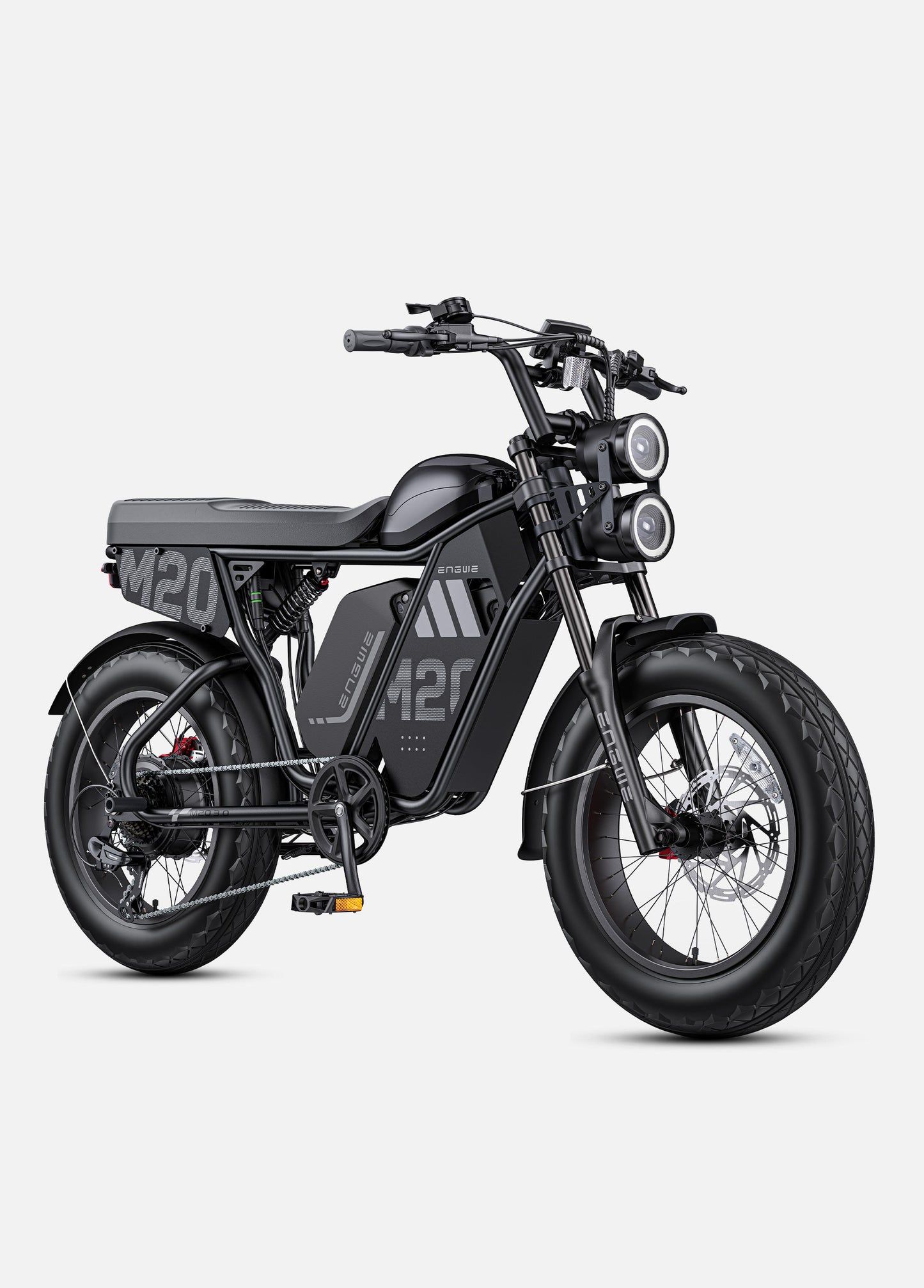 ENGWE M20 3.0 Moped-Style Electric Bike (60V 3300W Peak High-Torque Hub Motor, Dual Battery Option, 4-Piston Hydraulic Brakes)