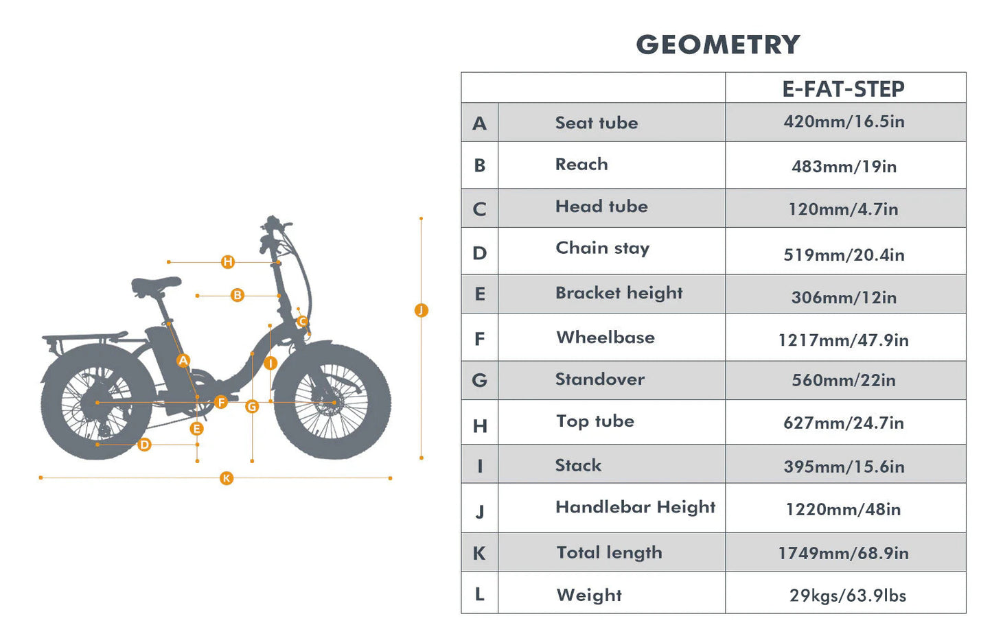 EUNORAU E-FAT-STEP 48V 500W 20" Foldable Step Fat Tire Electric Bike