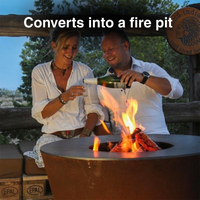 ONE30 - 30″ One Series Flat-Top Charcoal Grill & Fire Bowl (Single-Piece CORTEN Steel)
