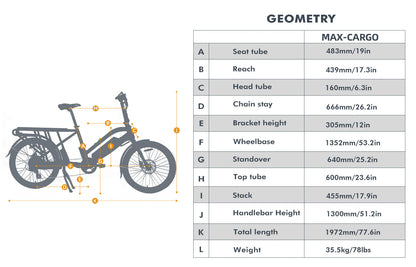 EUNORAU MAX-CARGO 48V 750W Electric Cargo Bike