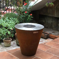 ONE30 - 30″ One Series Flat-Top Charcoal Grill & Fire Bowl (Single-Piece CORTEN Steel)